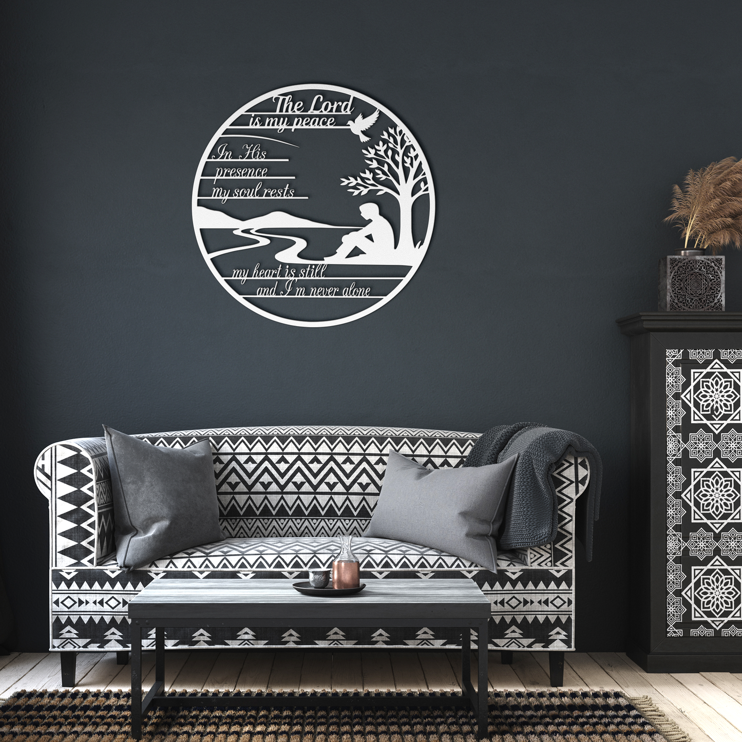 The_Lord_Is_My_Peace_Metal_Wall_Art___White_Dark_Living_Room_Mockup.png