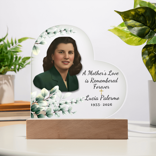 Memorial Plaque with Photo Personalized Memorial Acrylic Plaque - Memorial Gift Idea