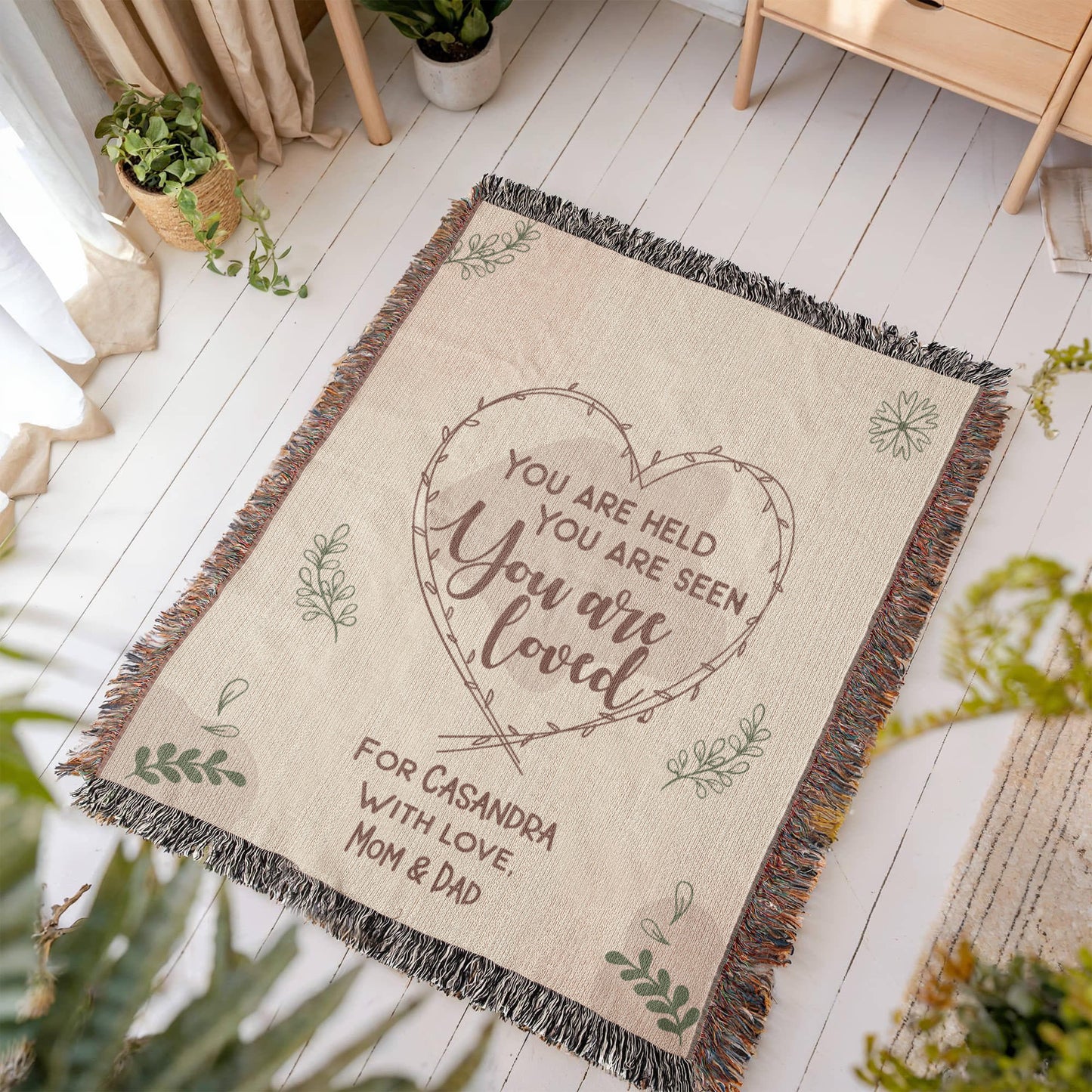 You Are Held, Seen, Loved Custom Woven Blanket