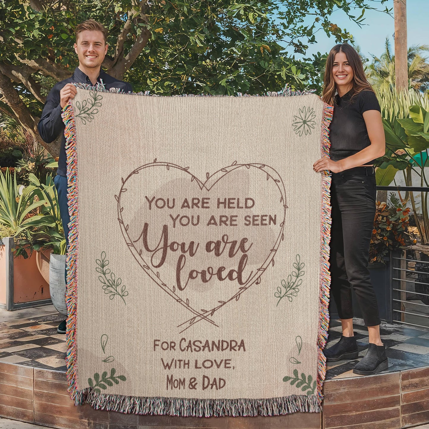 You Are Held, Seen, Loved Custom Woven Blanket