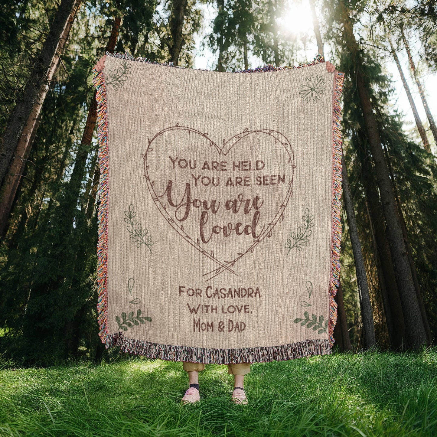 You Are Held, Seen, Loved Custom Woven Blanket