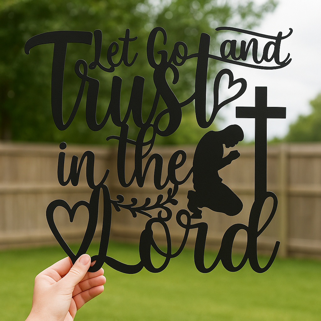 Let Go and Trust in the Lord Metal Wall Art