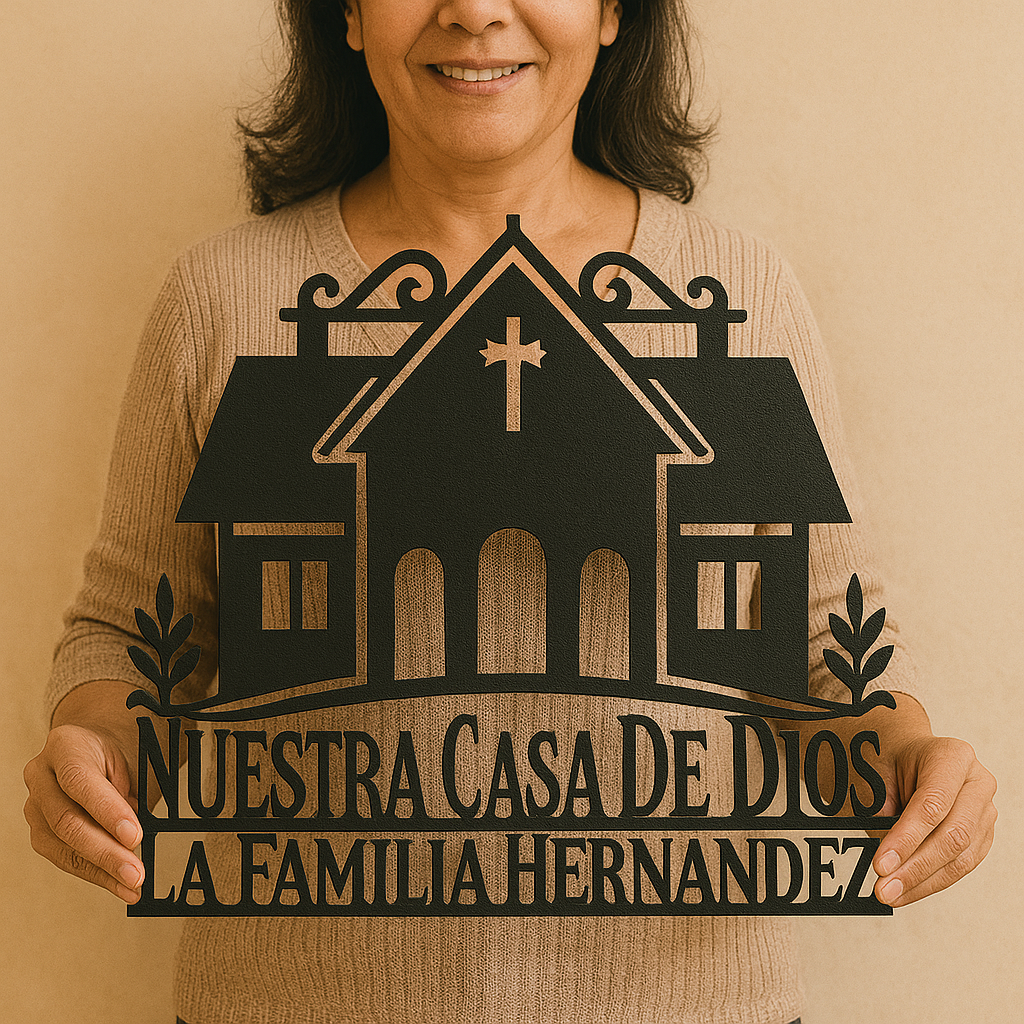 Nuestra Casa de Dios, Spanish Custom Metal Wall Sign