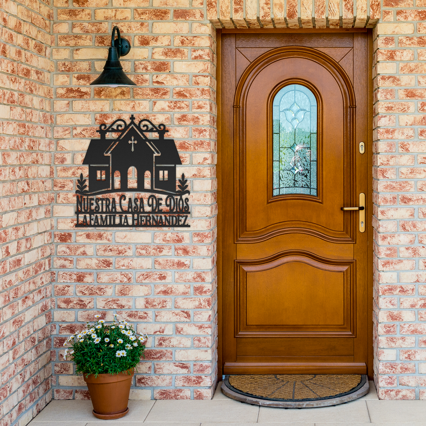 Custom_Family_Name_Christian_Metal_Sign__Black_Brick_Entrance_Mockup.png