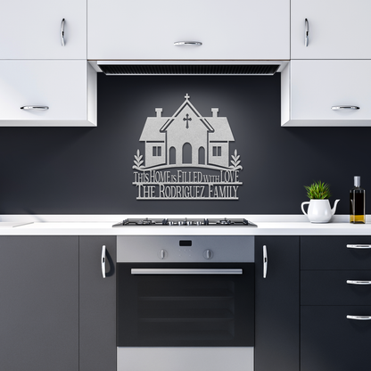 Our House is Filled with Love Custom Family Metal Wall Sign
