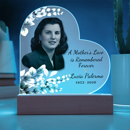 Memorial Plaque with Photo Personalized Memorial Acrylic Plaque - Memorial Gift Idea