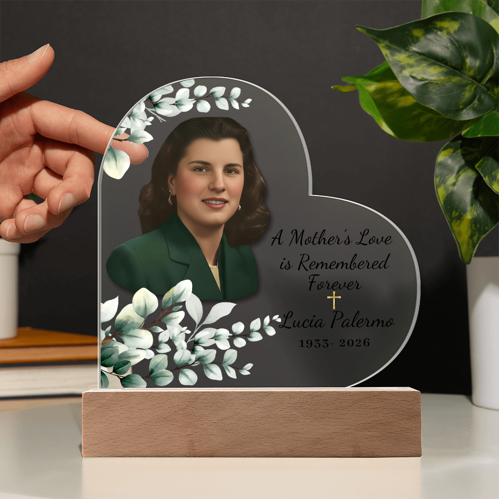 Memorial Plaque with Photo Personalized Memorial Acrylic Plaque - Memorial Gift Idea