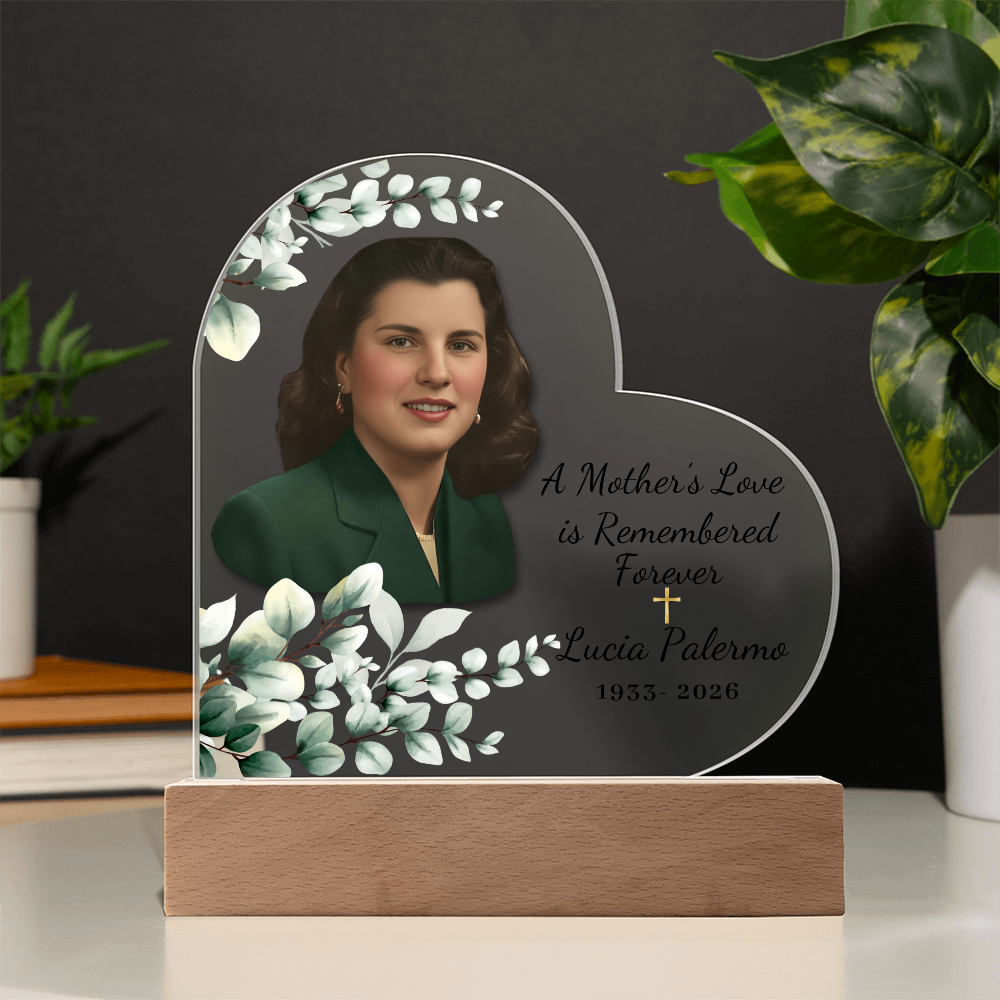 Memorial Plaque with Photo Personalized Memorial Acrylic Plaque - Memorial Gift Idea