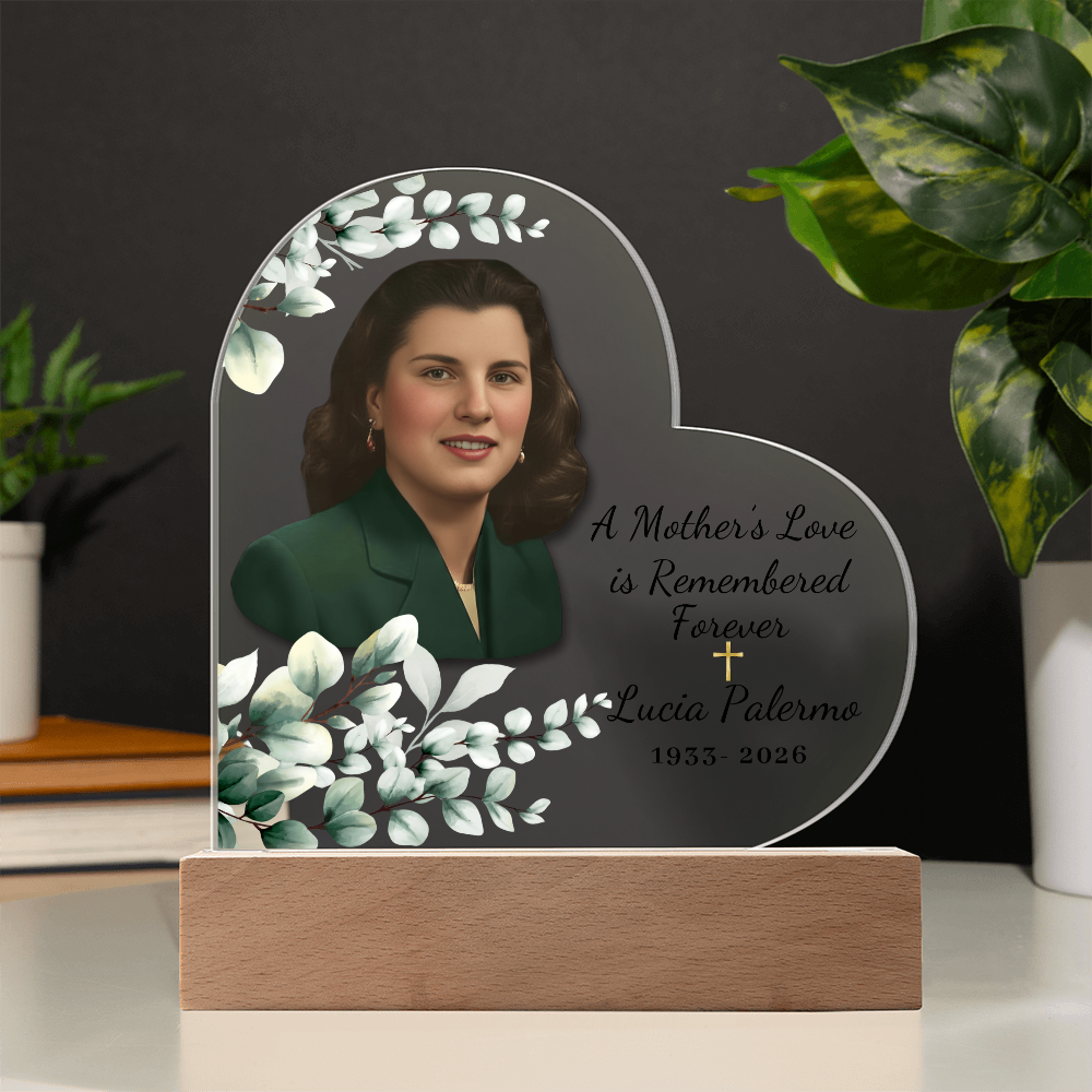 Memorial Plaque with Photo Personalized Memorial Acrylic Plaque - Memorial Gift Idea