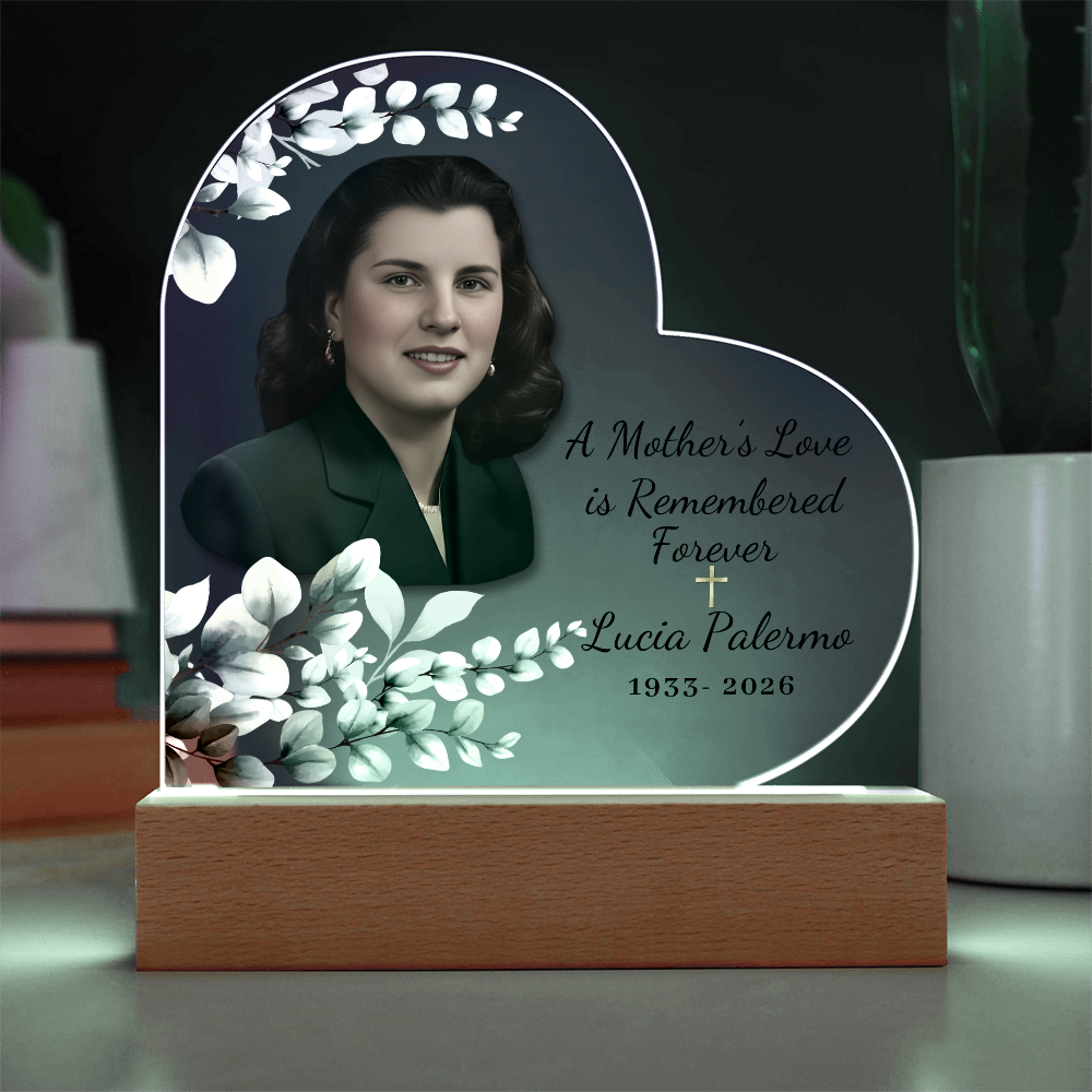 Memorial Plaque with Photo Personalized Memorial Acrylic Plaque - Memorial Gift Idea
