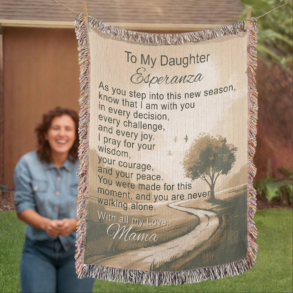 Personalized Christian Blanket for Daughter from Mom with Encouragement and Faith