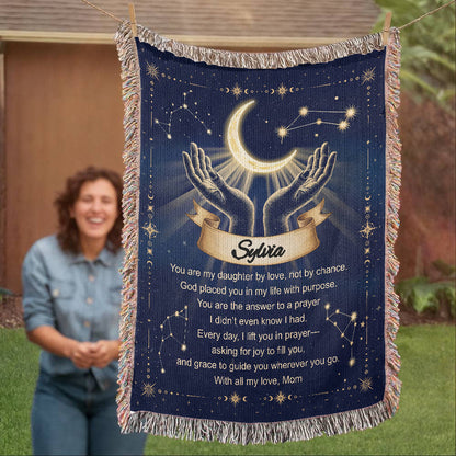 Woven Blanket Gift for Bonus or Stepdaughter – Personalized from Mom or Stepmom