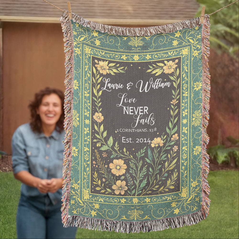 Personalized Wedding Blanket – Love Never Fails