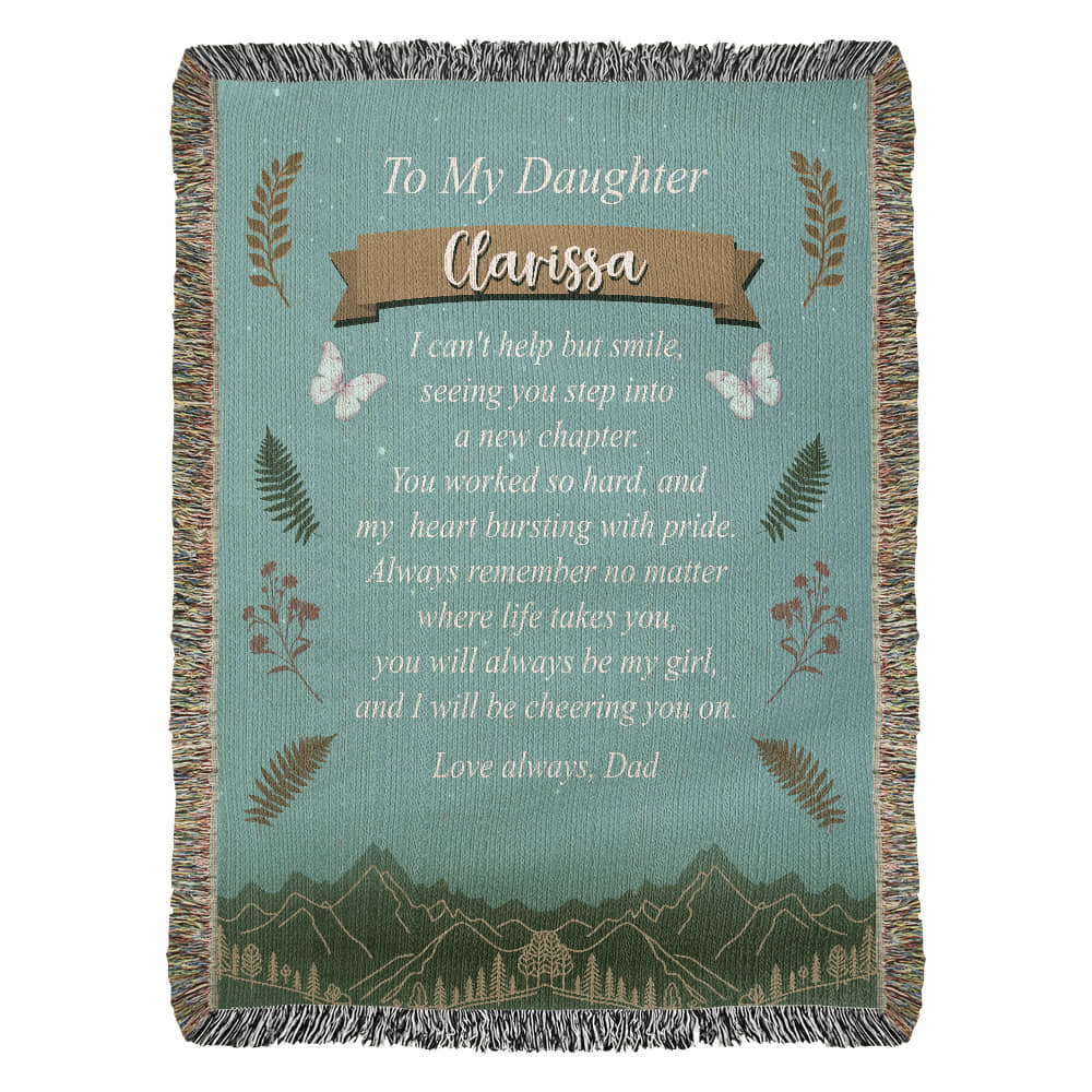 Personalized Woven Blanket for Daughter – Graduation Gift