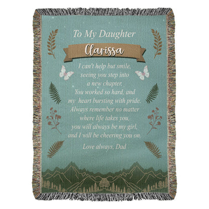 Personalized Woven Blanket for Daughter – Graduation Gift