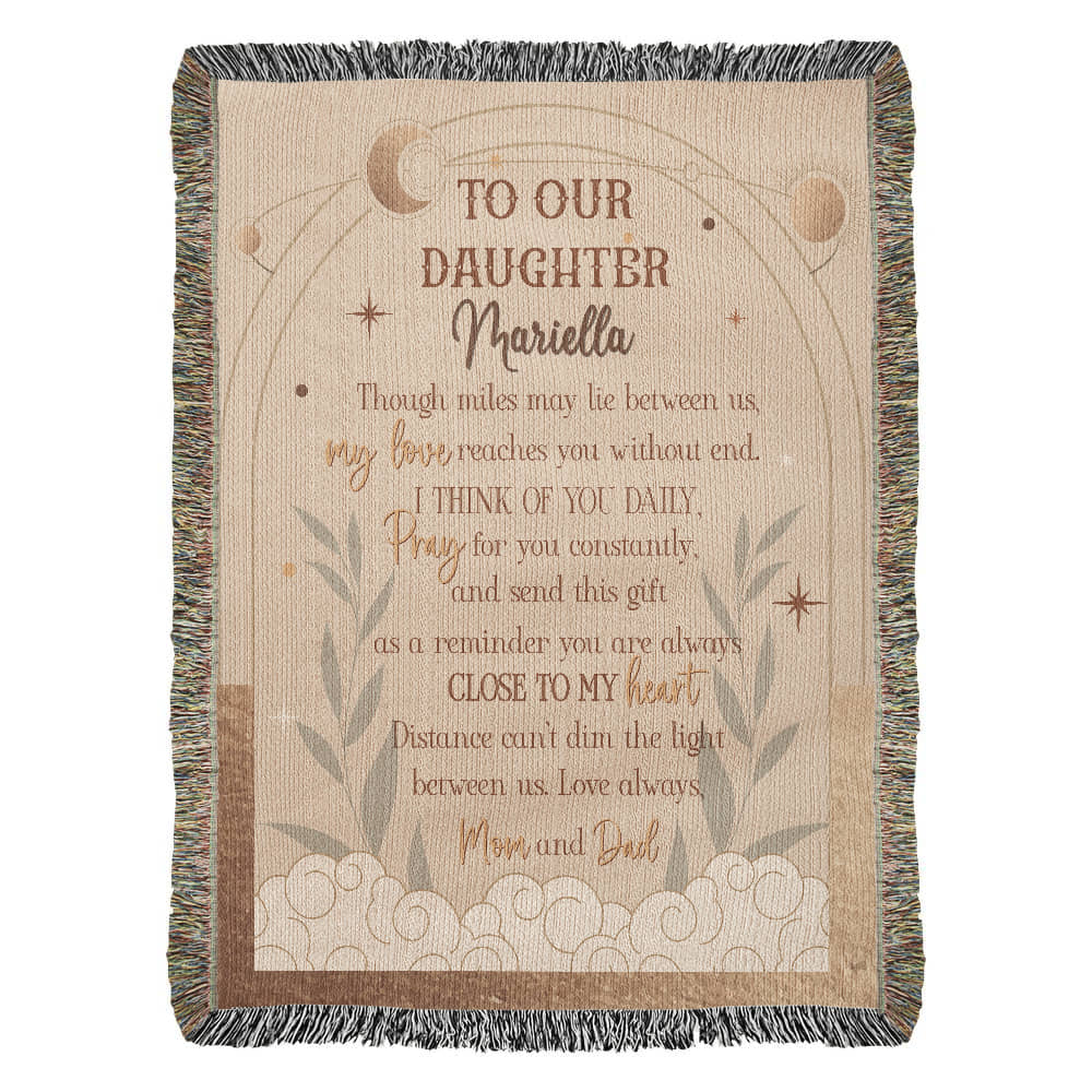 Personalized Blanket for Daughter from Mom and Dad – Long Distance Gift of Love and Prayer