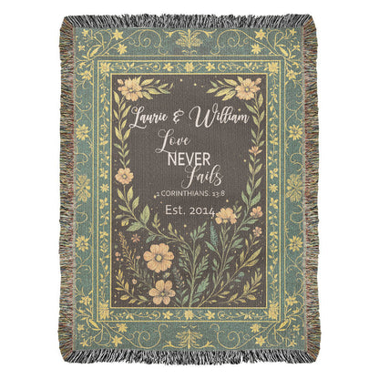 Personalized Wedding Blanket – Love Never Fails