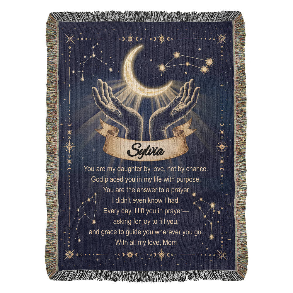Woven Blanket Gift for Bonus or Stepdaughter – Personalized from Mom or Stepmom