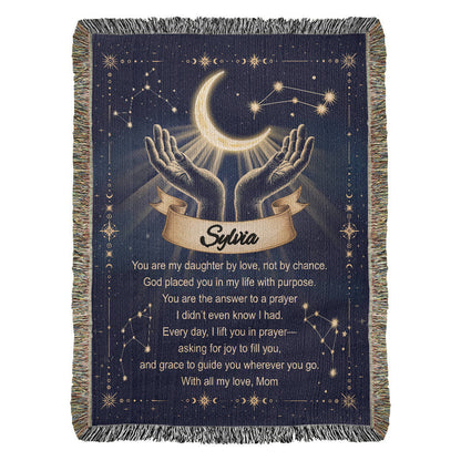 Woven Blanket Gift for Bonus or Stepdaughter – Personalized from Mom or Stepmom