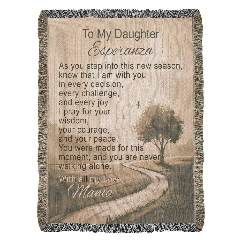 Personalized Christian Blanket for Daughter from Mom with Encouragement and Faith