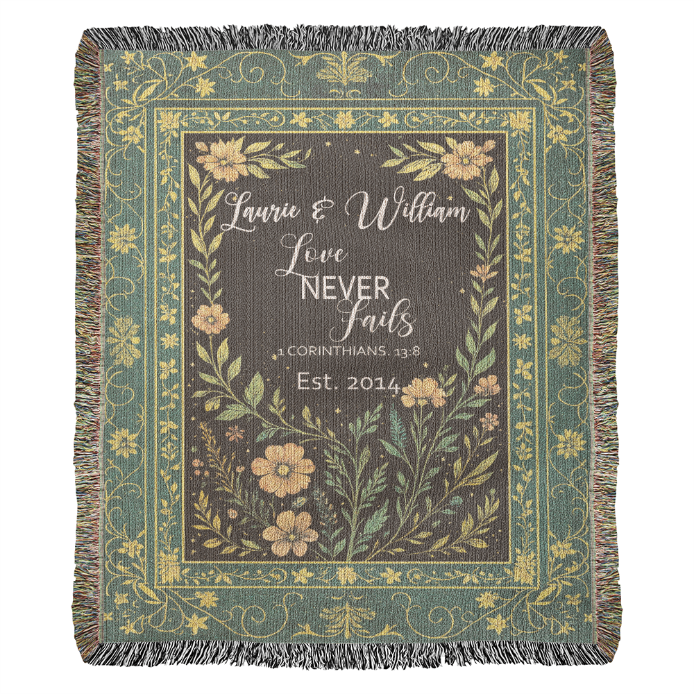 Personalized Wedding Blanket – Love Never Fails