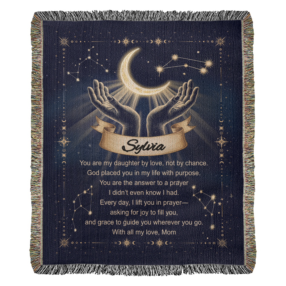 Woven Blanket Gift for Bonus or Stepdaughter – Personalized from Mom or Stepmom