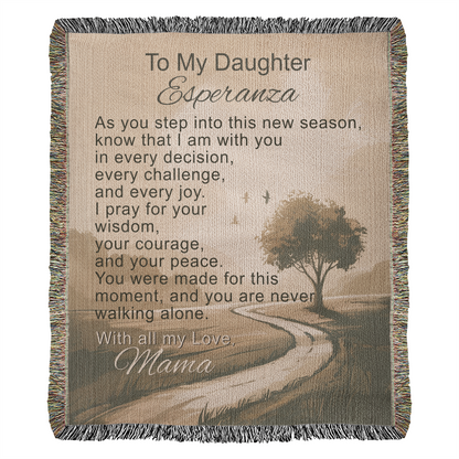 Personalized Christian Blanket for Daughter from Mom with Encouragement and Faith