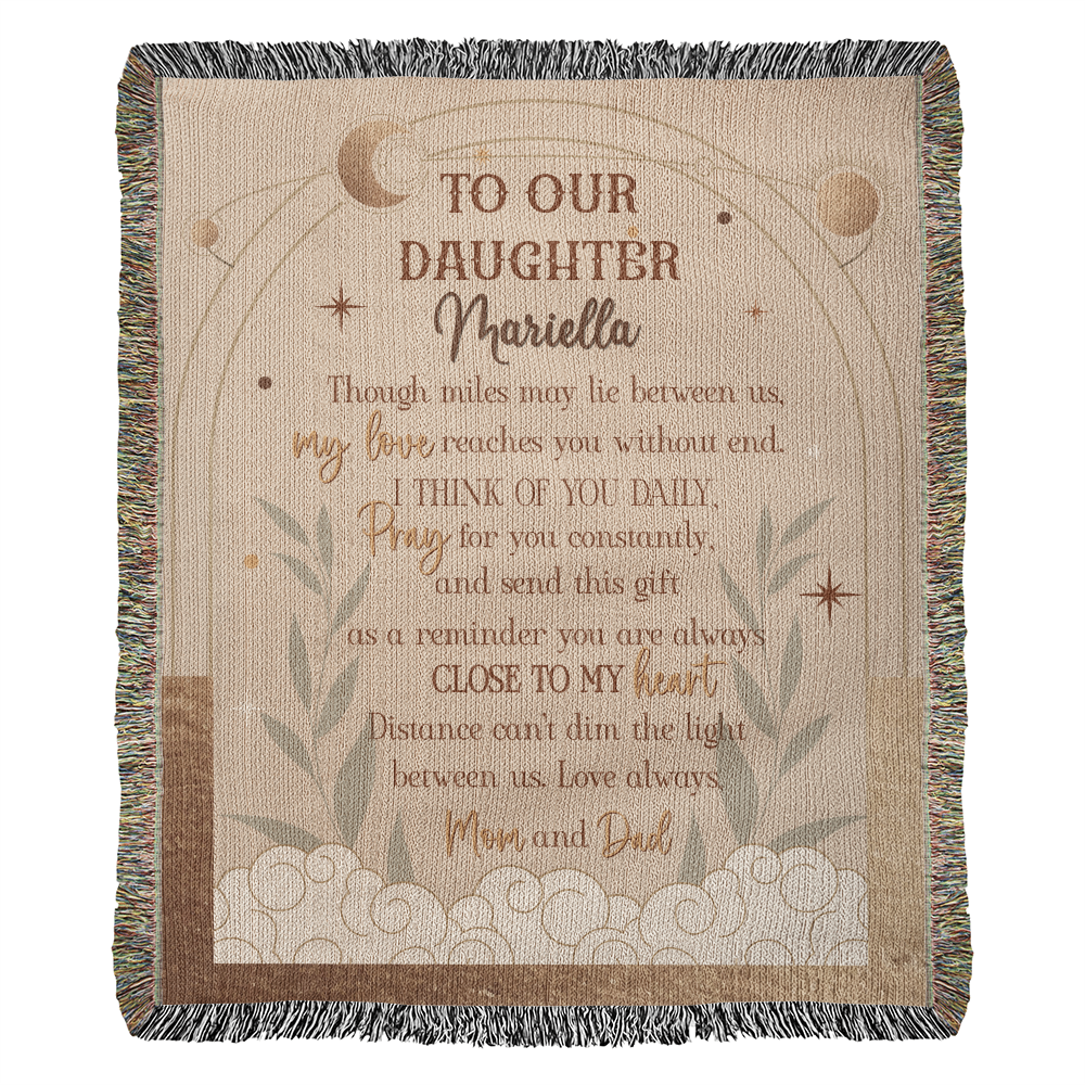 Personalized Blanket for Daughter from Mom and Dad – Long Distance Gift of Love and Prayer