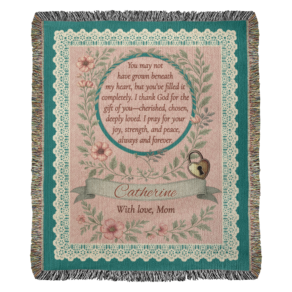 Personalized Woven Blanket for Bonus Daughter