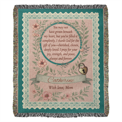 Personalized Woven Blanket for Bonus Daughter