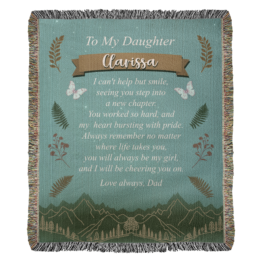 Personalized Woven Blanket for Daughter – Graduation Gift