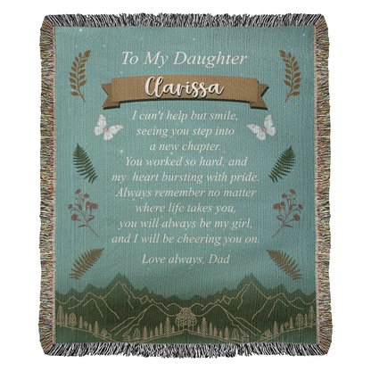 Personalized Woven Blanket for Daughter – Graduation Gift