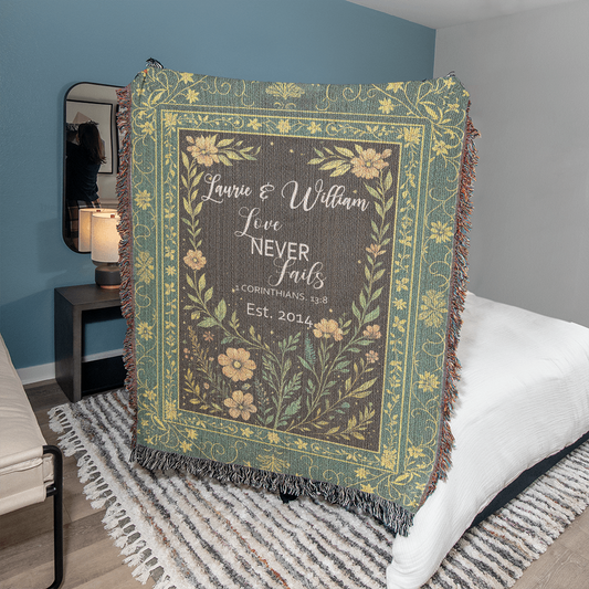 Personalized Wedding Blanket – Love Never Fails