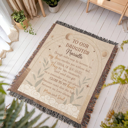 Personalized Blanket for Daughter from Mom and Dad – Long Distance Gift of Love and Prayer
