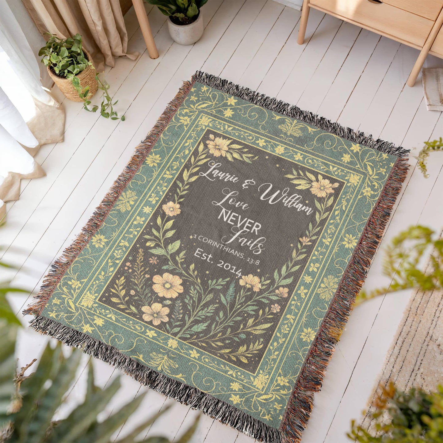 Personalized Wedding Blanket – Love Never Fails