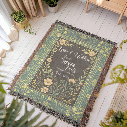 Personalized Wedding Blanket – Love Never Fails