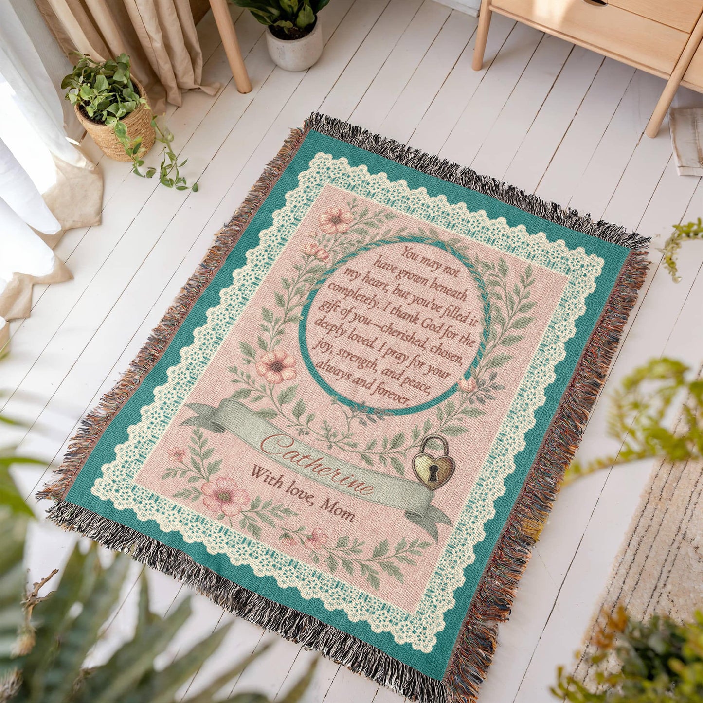 Personalized Woven Blanket for Bonus Daughter