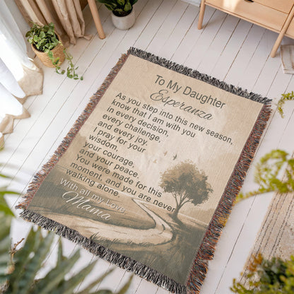 Personalized Christian Blanket for Daughter from Mom with Encouragement and Faith