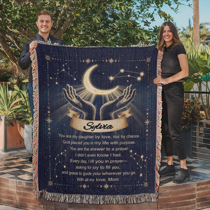 Woven Blanket Gift for Bonus or Stepdaughter – Personalized from Mom or Stepmom