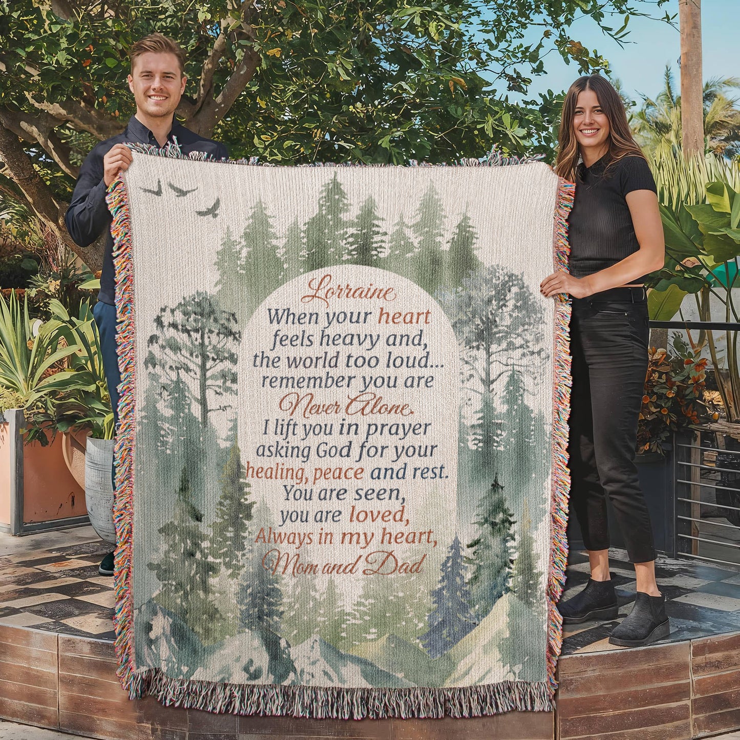Personalized Woven Blanket for Daughter – Encouraging Gift
