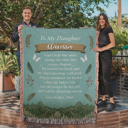 Personalized Woven Blanket for Daughter – Graduation Gift