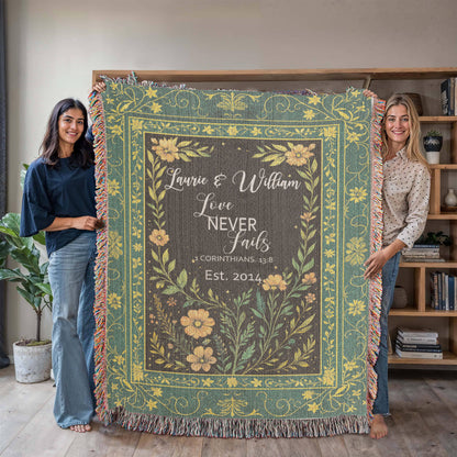 Personalized Wedding Blanket – Love Never Fails