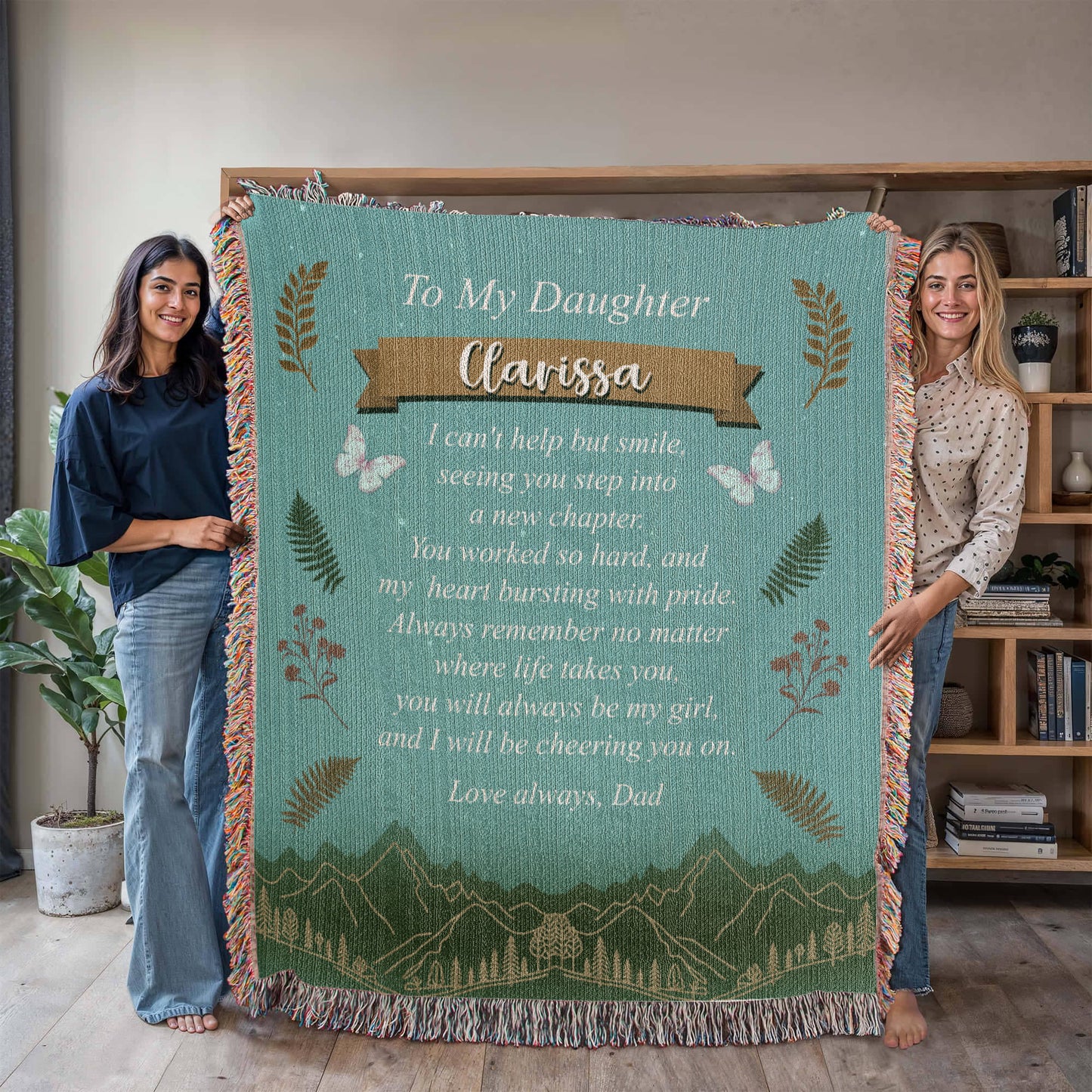 Personalized Woven Blanket for Daughter – Graduation Gift