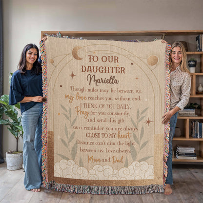 Personalized Blanket for Daughter from Mom and Dad – Long Distance Gift of Love and Prayer