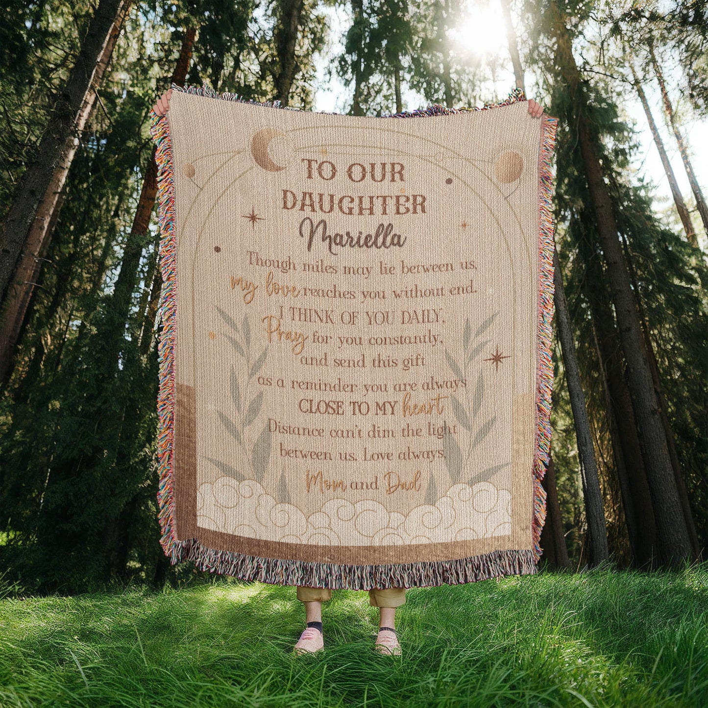 Personalized Blanket for Daughter from Mom and Dad – Long Distance Gift of Love and Prayer
