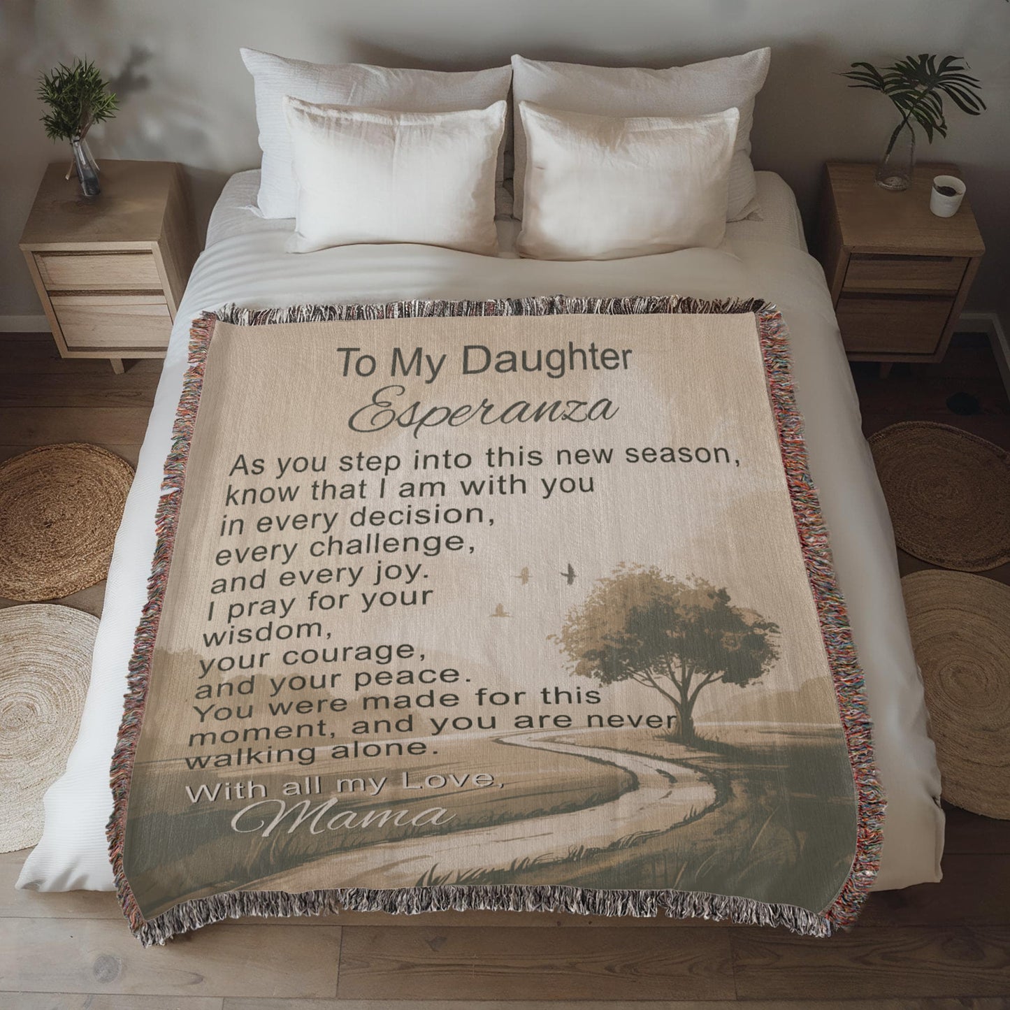Personalized Christian Blanket for Daughter from Mom with Encouragement and Faith