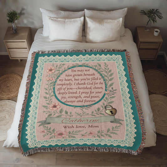 Personalized Woven Blanket for Bonus Daughter