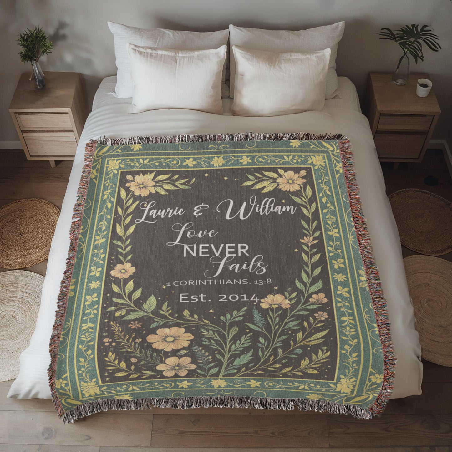 Personalized Wedding Blanket – Love Never Fails