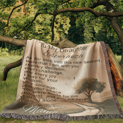 Personalized Christian Blanket for Daughter from Mom with Encouragement and Faith