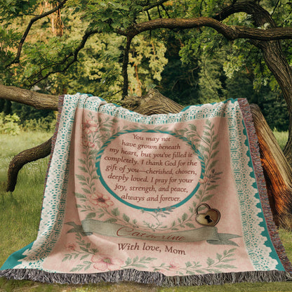 Personalized Woven Blanket for Bonus Daughter